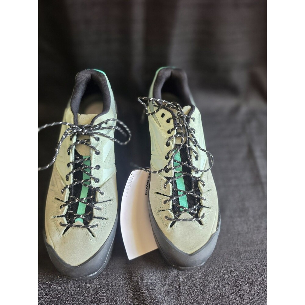 Salomon X-ALP Leather Mens 10 Women 11 Green Milieu Hiking Outdoors Retail $269 - Picture 4 of 16